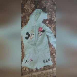 GAP Mint Green Mickey & Minnie Hoodie and Shorts Set